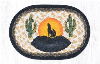 Howling Coyote Printed Oval Braided Swatch 7.5"x11"