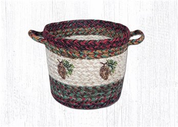 Pinecone Printed Braided Utility Basket 13"x9"