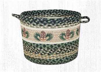 Pinecone Printed Braided Utility Basket 17"x11"