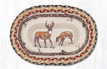 Deer Printed Oval Braided Swatch 10"x15"