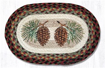 Pinecone Printed Oval Braided Swatch 10"x15"