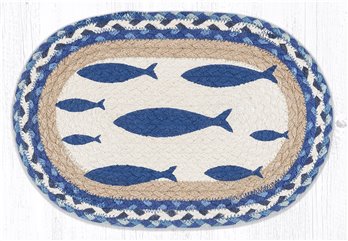 Fish Printed Oval Braided Swatch 10"x15"