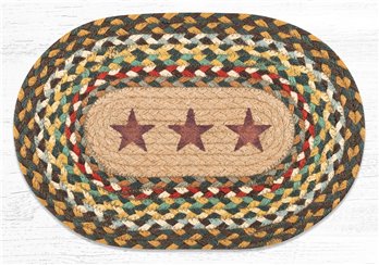 Gold Stars Printed Oval Braided Swatch 10"x15"