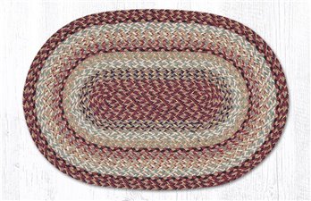 Burgundy Oval Braided Rug 20"x30"