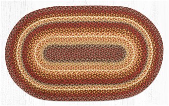 Taupe/Golden Rod/Terracotta Oval Braided Rug 27"x45"