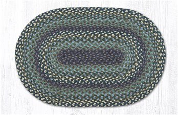 Blueberries & Cream Oval Braided Rug 20"x30"