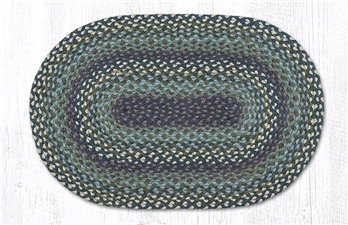 Blueberries & Cream Oval Braided Rug 20"x30"