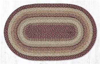 Burgundy Oval Braided Rug 27"x45"