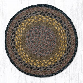 Brown/Black/Charcoal Jute Braided Chair Pad 15.5"x15.5"