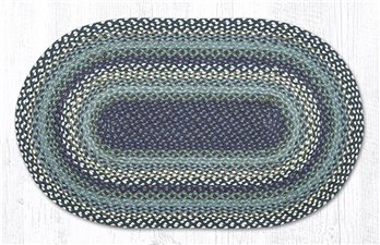 Blueberries & Cream Oval Braided Rug 27"x45"