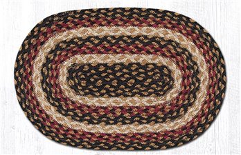 Burgundy/Black/Dijon Oval Braided Swatch 10"x15"