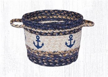 Anchor Printed Braided Utility Basket 13"x9"