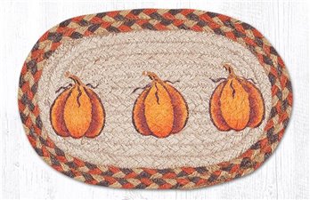 Harvest Pumpkin Printed Oval Braided Swatch 7.5"x11"