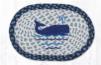 Whale Printed Oval Braided Swatch 10"x15"