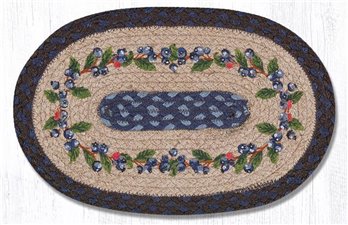 Blueberry Vine Printed Oval Braided Swatch 10"x15"