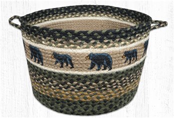 Mama and Baby Bear Printed Braided Utility Basket 17"x11"