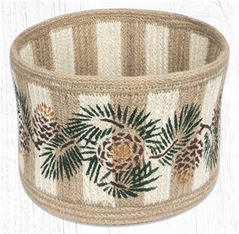 Pinecone Natural Rope Braided Basket 9"x7"