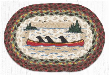 Labs in Canoe Printed Oval Braided Swatch 10"x15"