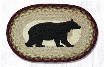 Cabin Bear Printed Oval Braided Swatch 10"x15"