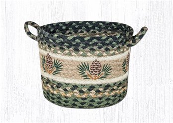 Pinecone Printed Braided Utility Basket 13"x9"