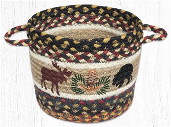 Bear/Moose Printed Braided Utility Basket 9"x7"