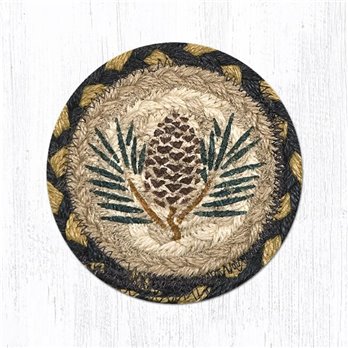 Pinecone Printed Braided Coaster 5"x5" Set of 4