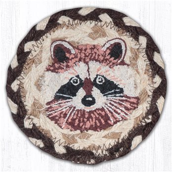 Raccoon Printed Braided Coaster 5"x5" Set of 4