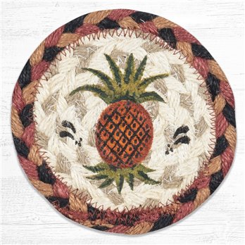 Pineapple Printed Braided Coaster 5"x5" Set of 4