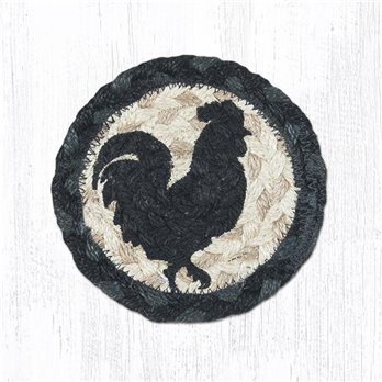 Rooster Silhouette Printed Braided Coaster 5"x5" Set of 4