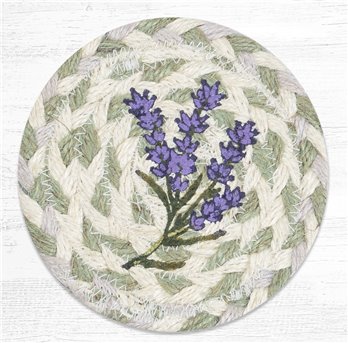 Lavender Printed Braided Coaster 5"x5" Set of 4