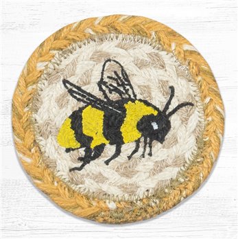 Bee Printed Braided Coaster 5"x5" Set of 4