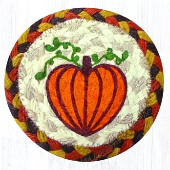 Pumpkin Printed Braided Coaster 5"x5" Set of 4