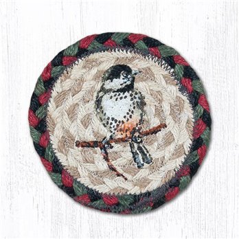 Chickadee Printed Braided Coaster 5"x5" Set of 4