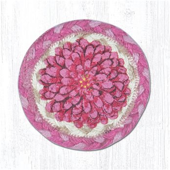 Boho Flower Printed Braided Coaster 5"x5" Set of 4