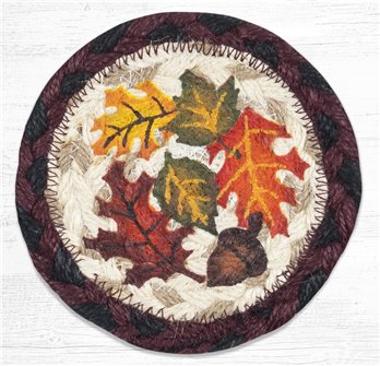 Autumn Printed Braided Coaster 5"x5" Set of 4