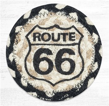 Route 66 Printed Braided Coaster 5"x5" Set of 4