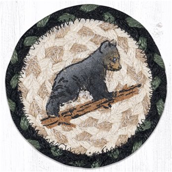 Bear Cub Printed Braided Coaster 5"x5" Set of 4
