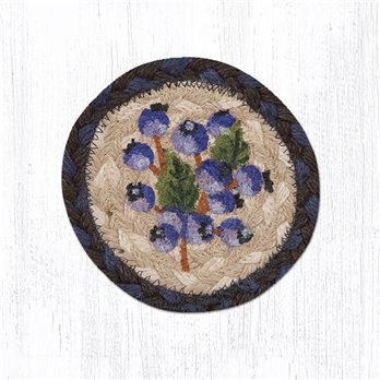 Blueberry Printed Braided Coaster 5"x5" Set of 4