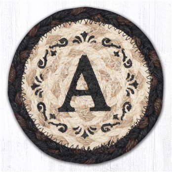 A Monogram Printed Braided Coaster 5"x5" Set of 4