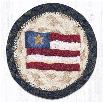 Primitive Star Flag Printed Braided Coaster 5"x5" Set of 4