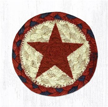 Red Star Printed Braided Coaster 5"x5" Set of 4