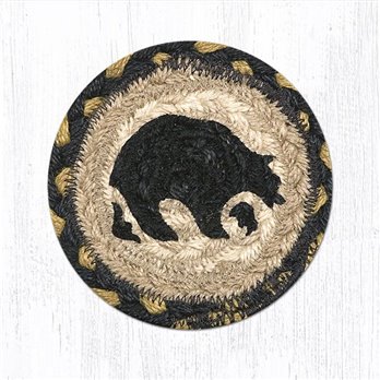 Bear Printed Braided Coaster 5"x5" Set of 4