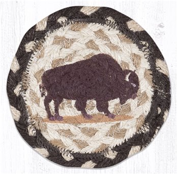 Buffalo Printed Braided Coaster 5"x5" Set of 4