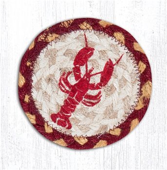 Lobster Printed Braided Coaster 5"x5" Set of 4