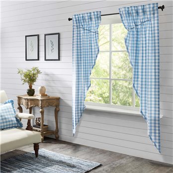 Annie Buffalo Blue Check Prairie Long Panel Set of 2 84x36x18