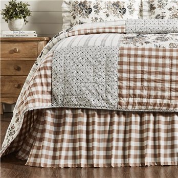 Annie Buffalo Portabella Check King Bed Skirt 78x80x16