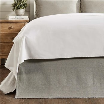 Burlap Dove Grey Ruffled King Bed Skirt 78x80x16