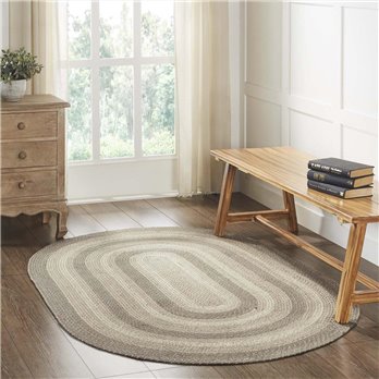 Cobblestone Jute Rug Oval w/ Pad 48x72