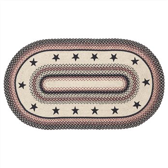 Colonial Star Jute Rug Oval w/ Pad 27x48