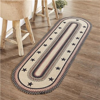 Colonial Star Jute Rug/Runner Oval w/ Pad 22x72